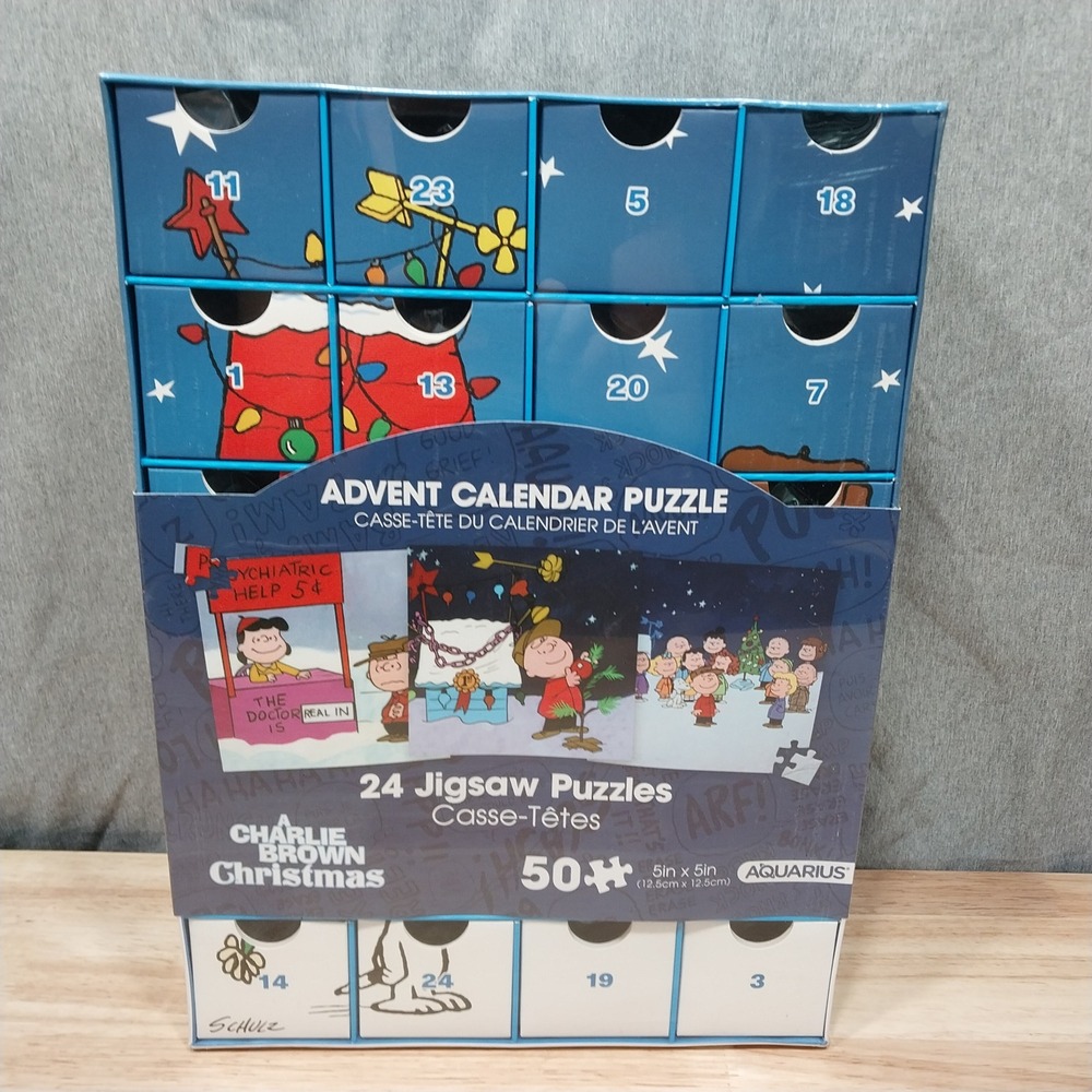 Charlie Brown Christmas Advent Calendar Puzzle 24 Puzzles Aquarius